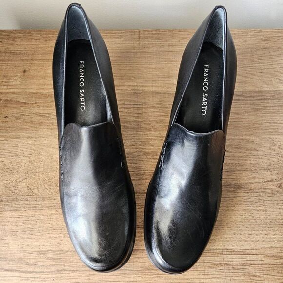 NEVER WORN FRANCO SARTO NOLAN BLACK GENUINE LEATHER PUMP SIZE 10 WOMENS - Picture 8 of 16